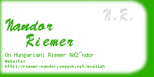 nandor riemer business card